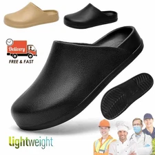 Men Professional Black Clogs Non Slip Eva Garden Shoes Restaurant Chef Shoes