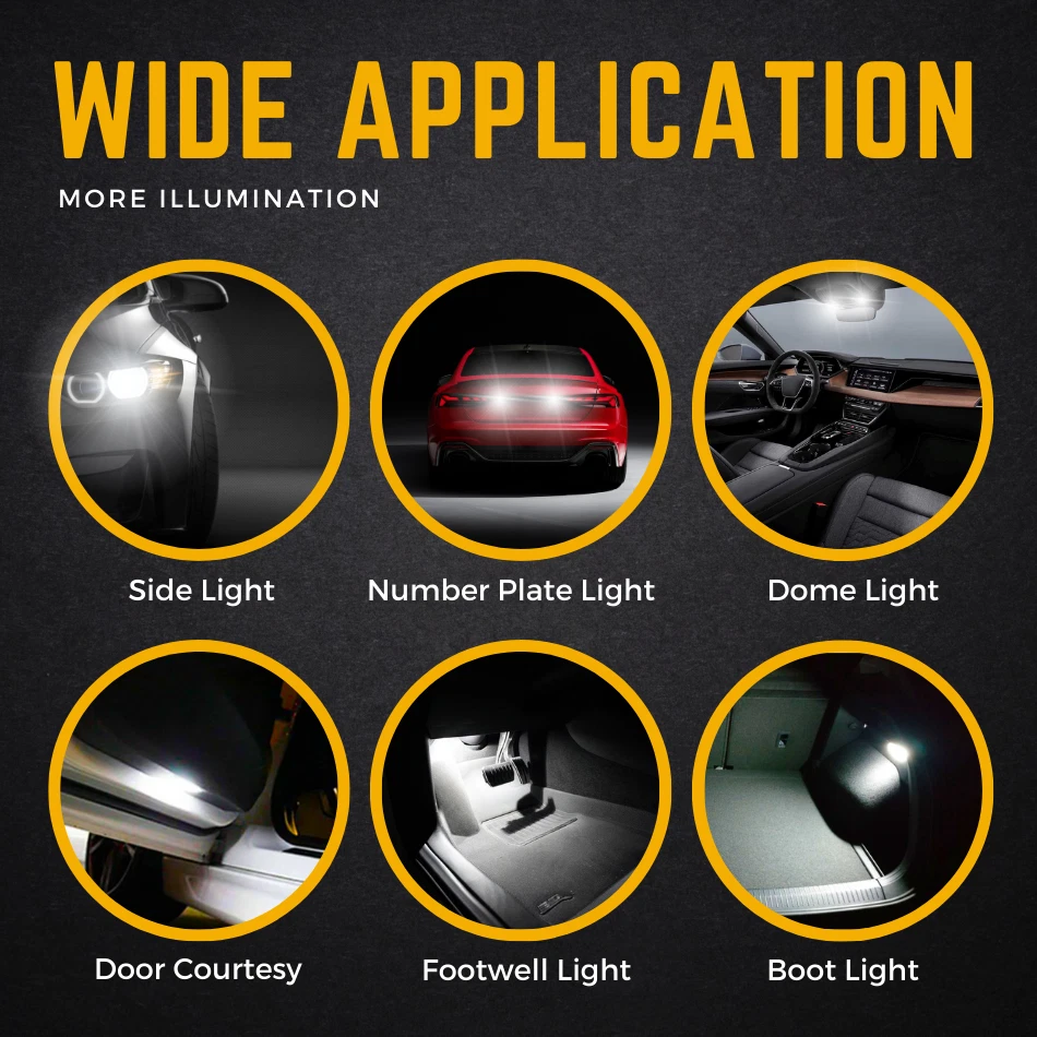 Fits Audi TT MK1 8N Xenon Led White Upgrade 1999-2006 Parking Side Light Bulbs - Image 3 of 4