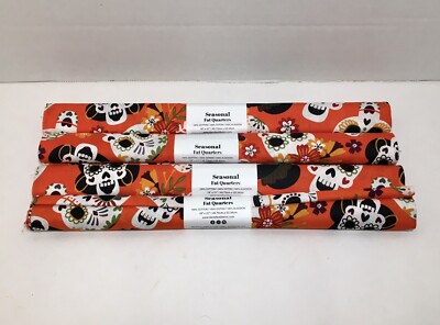 La Familia Fat Quarters Lot Of 4 Fabric Cotton 18X21'' David Textiles