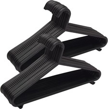 100X Adult Black Premium Quality Hangers Strong Plastic Hanger Clothes Trousers