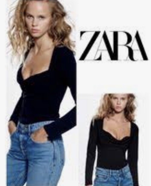 ZARA NEW BLACK Sweetheart Body TOP XS Ex-Small UK 6-8 | eBay
