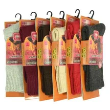 6 Pairs Womens Heavy Duty Winter Warm Merino Lambs Wool Thermal Socks 2.4 Tog