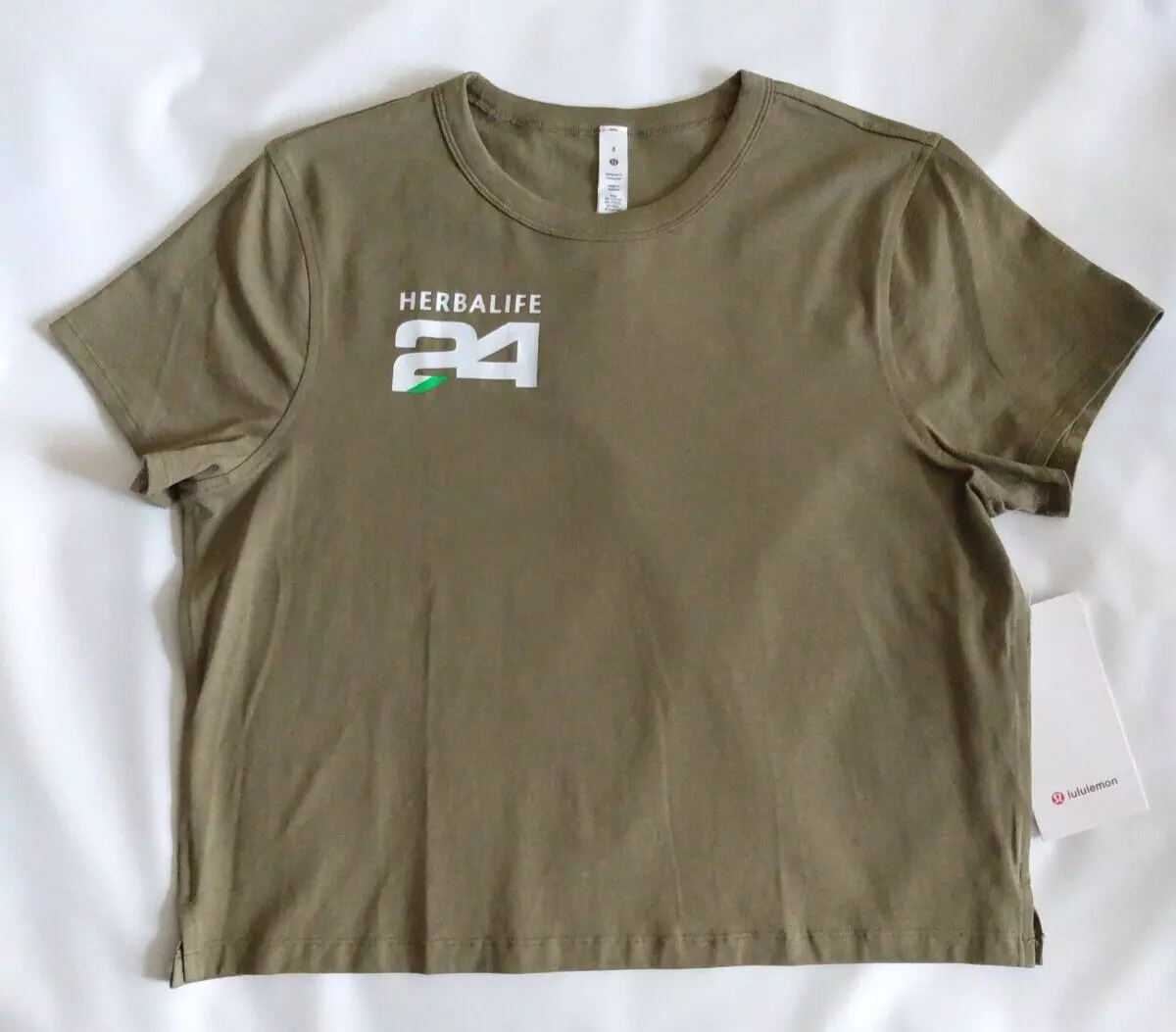 NWT Lululemon 8 Classic-Fit Cotton-Blend Tee Bronze Green Lyocell