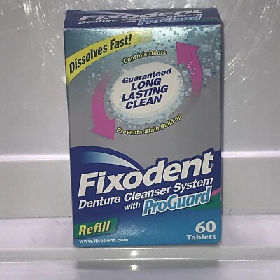 Fixodent Denture Cleanser System ProGuard 57 Tablets Refill Open Box RARE Find