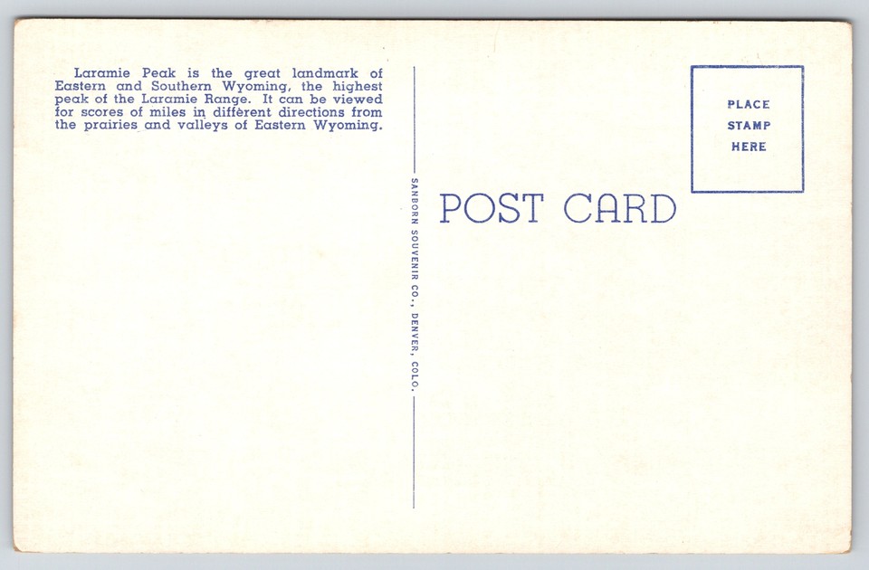 Snow Covered Laramie Peak WyomingOregon & Mormon TrailsVintage Linen