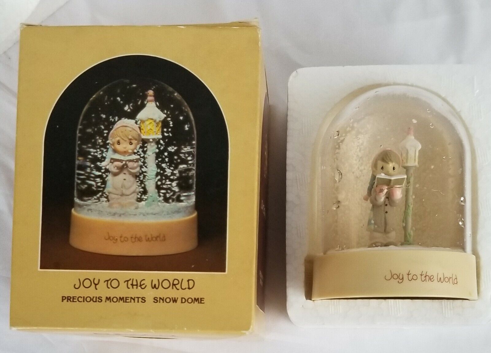 Precious Moments Snow Globe Dome E-8767 Joy To The World Enesco 1983 
