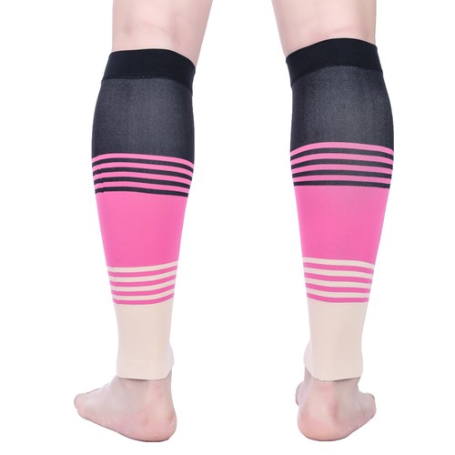 Doc Miller Calf Compression Sleeve 1Pair 20-30mmHg Varicose Veins BLACK/PINK/TAN - Picture 7 of 9
