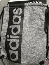 ADIDAS COURT LITE SACK/PACK PULL DRAWSTRINGS OUTER LINED ZIPPER POCKET ONYX BLK.