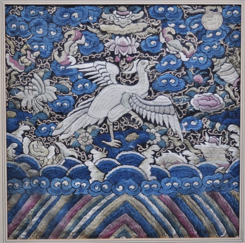 ANTIQUE CHINESE MANDARIN RANK BUZI EMBROIDERY CHINA QING DYNASTY - Picture 3 of 5