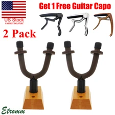2 Pack Guitar Hangers Hook Wall Mount Adjustable Holder Stand Instrument Display