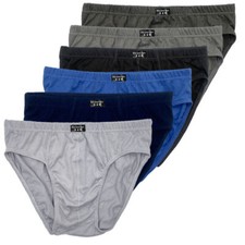 Men's Cotton Bikini Brief Underwear - Assorted Colors 6 Pack 