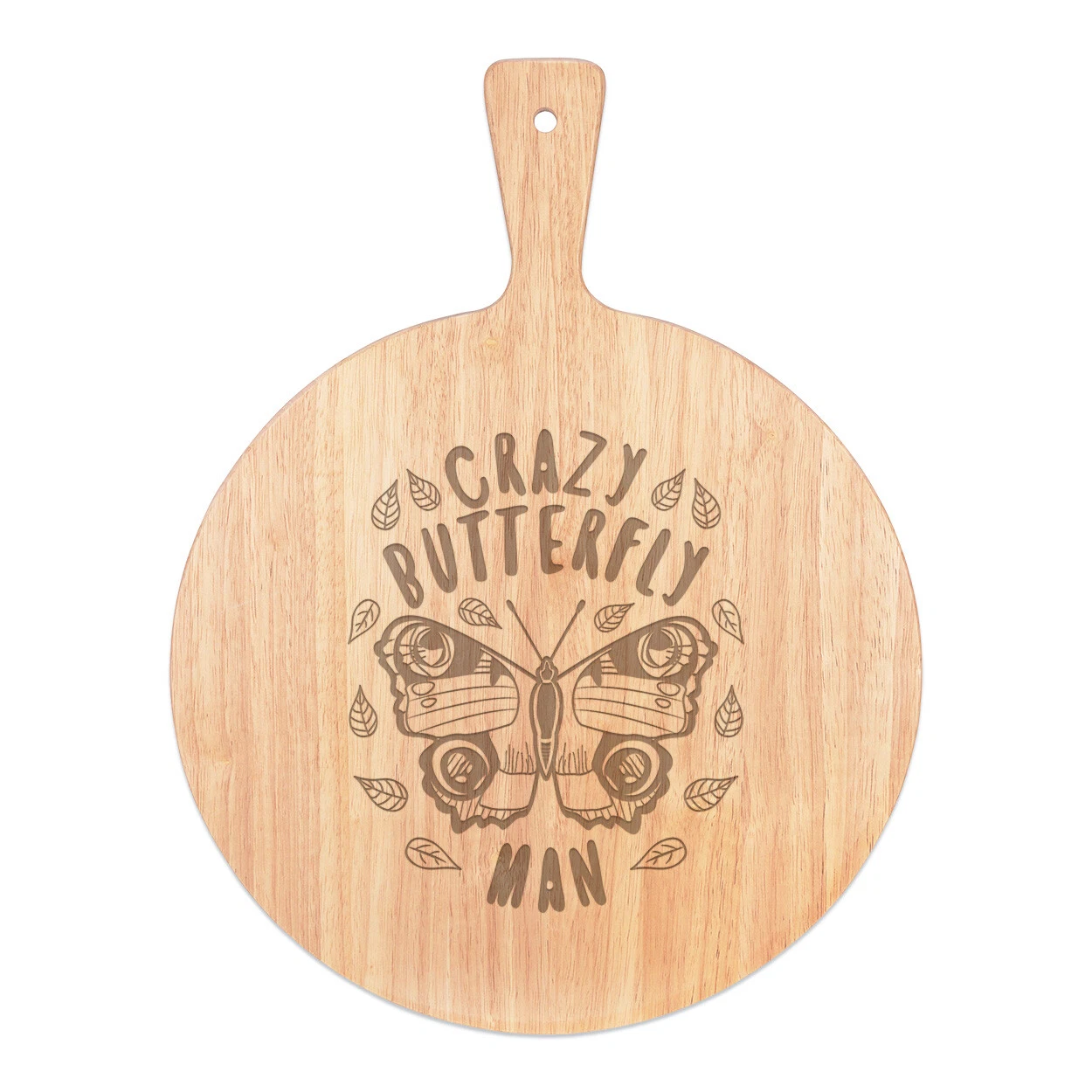 Crazy Butterfly Man Stars Pizza Board Paddle Wooden Animal Funny