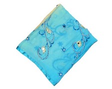 Indian Vintage Dupatta Mirror Bridal Sequins Beaded Work Scarf Chiffon Stole L"