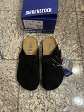 Birkenstock Boston Black Suede Leather Clog Shoes Narrow/Wide EU Size 37-45 NEW
