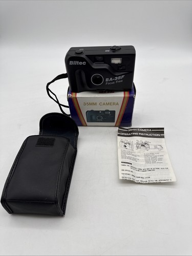 Vintage 35 MM Focus Free Camera w/ Electronic Flash, Original Box & Carry Case - Picture 1 of 11