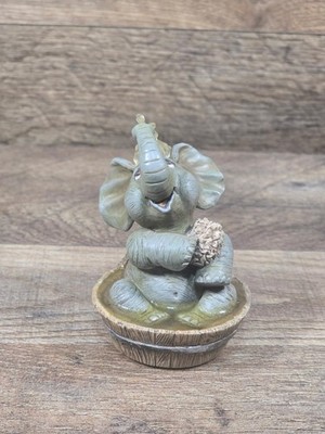 The Hamilton Collection Vintage 1996 Elephant Figurine CLEAN FUN! Taking Bath 