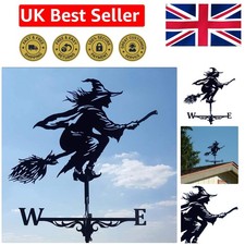 Artisan-Made Witch Weather Vane - Elegant Stainless Steel Garden Accessory