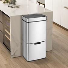 72L Large Kitchen Stainless Steel Trash Can Motion Sensor Garbage Bin