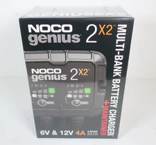 NOCO GENIUS 4A 2-Bank Smart Battery Charger (2A/Bank) - 6V/12V