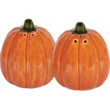 Ceramic 2.25 inch Orange Pumpkin Salt and Pepper Shakers set of 2, Fall and T...