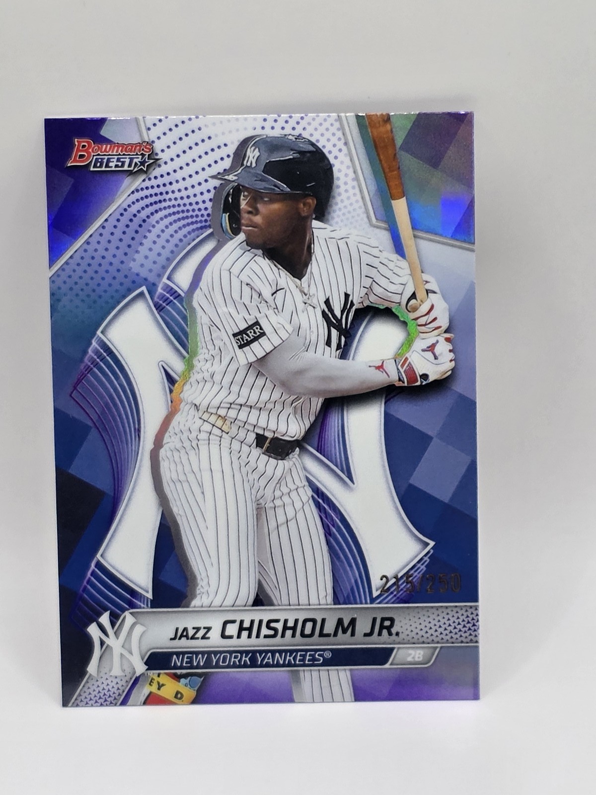 2025 Bowman's Best #28 Jazz Chisholm Jr. Purple Refractors #/250