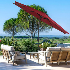 3M Garden Parasol Large Sun Shade Canopy Patio Outdoor Umbrella Crank Tilt Red