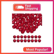 PATIKIL 10mm Round Crystal Beads, 100 Pcs Glass Faceted Ball Beads Loose Spacer