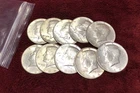 Kennedy 1964-D Half Dollars ~ 10 Coins  ~ Circulated ~ FREE SHIPPING !  My #252