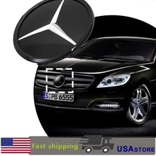 Front Grille Mirror Star Emblem Black Logo For Mercedes-Benz W205 A C E CLA GLK