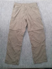 ExOfficio Pants Mens 34 (33) Green Bugsaway Sol Cool Ampario Convertible Outdoor