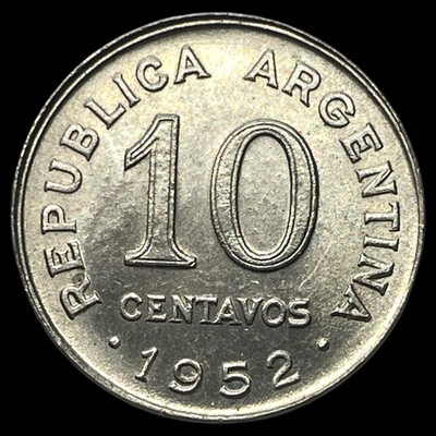 1952 Republica Argentina 10 Centavos Coin KM# 47 Lot C10-77