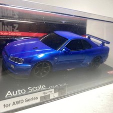 Kyosho 1/18 Skyline GT-R R34 Metallic Blue Mini-Z Auto Scale Collection ASC MZP4
