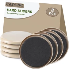 8PCS 3.5" Furniture Sliders Pads Hardwood Floor Chair Legs Heavy-Duty Movers