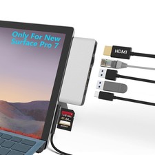 Surface Pro 7 Hub Docking Station with 4K HDMI Adapter+100M Ethernet grey