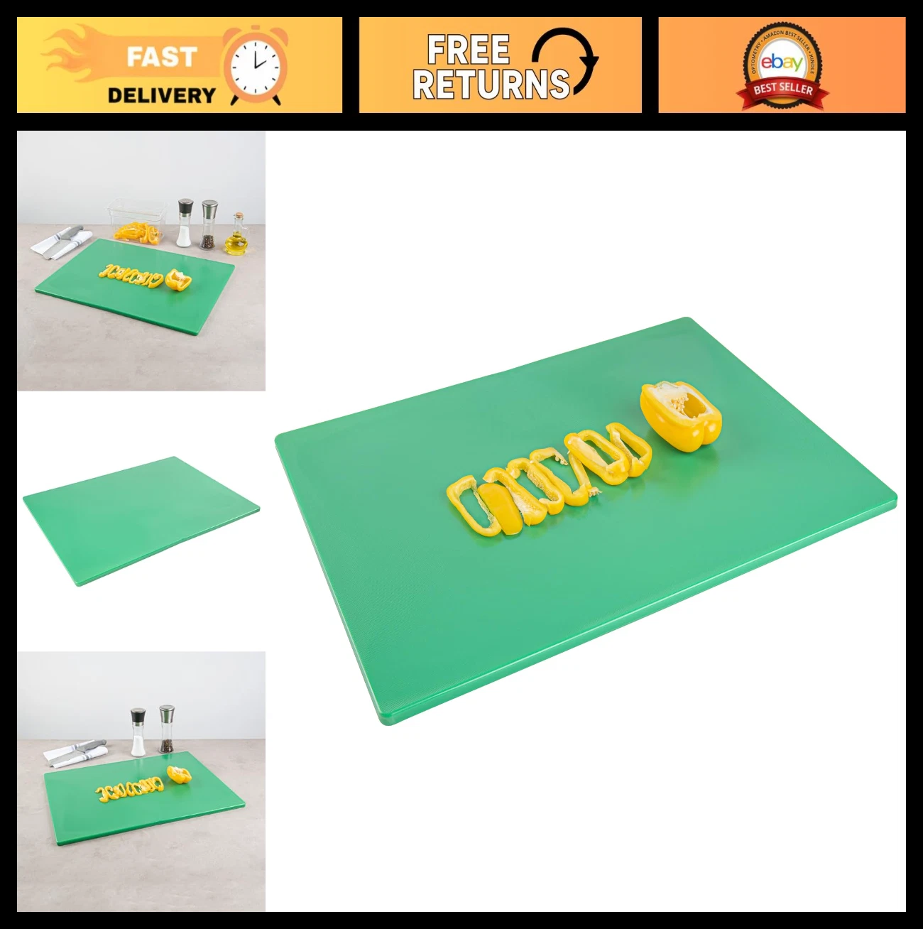 24"x18" Color-Coded Cutting Board - Durable, Non-Slip, Dishwasher Safe, Reversib