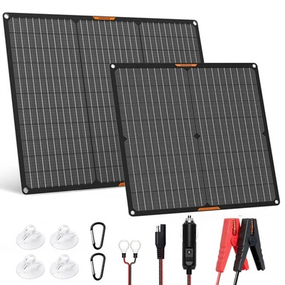 MHPOWOS 50W Solarpanel 12V Solar Ladegerät Autobatterie Erhaltungsladegerät für Caravan