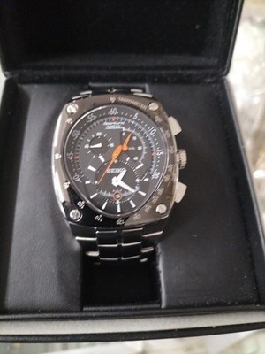 SEIKO SPORTURA ALIEN HEAD KINETIC CHRONO 7L22-0AD0 MOTION EDELSTAHL UHR 