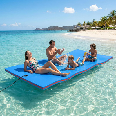 Outroad Floating Water Pad Mat, 3 Layers XPE Foam 9/12/18 Ft Lily Pad for Beach,