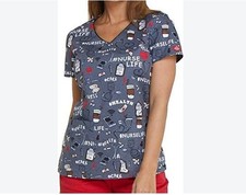 DICKIES EDS Essentials DK700 V-neck stretch women's scrub top- Small -Nurse life
