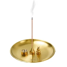 5 in 1 Incense Burner,Upgrade 5.5 Inch Brass Incense Holder for Incense Stick...