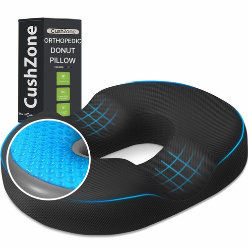 Donut Pillow Seat Cushion - Memory Foam Cooling Gel Lifting Cushion for Offic...