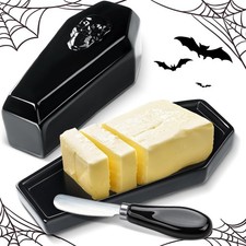 Reallnaive 2 Pcs Coffin Butter Dish with Lid ...