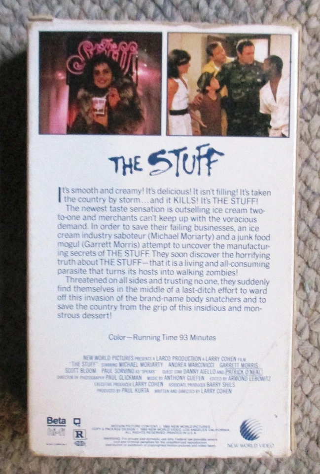 The Stuff BETA Videotape New World Video 1985 Horror Very Clean - Bild 2 von 4