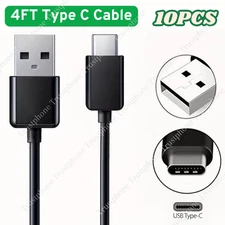 10X Wholesale Bulk USB Type C Cable 4ft For Samsung Fast Charger Charging Cord