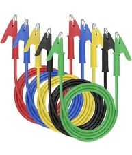 5 Pack Alligator Clips Test Leads w/ Insulators Clips,Dual Ended Alligator Clips