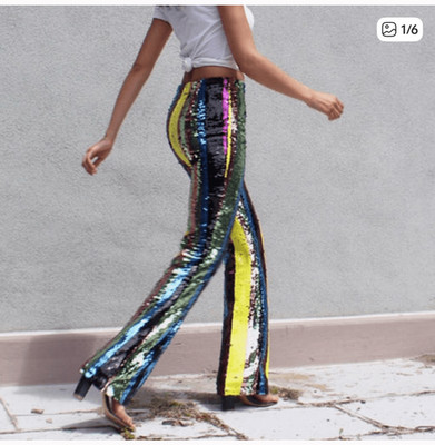 NWT sequin flares pants xs