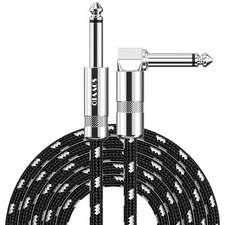 Professional Guitar Cable 1.8M/6FT= Braided Lead Instrument Cables 6.35mm NEW UK