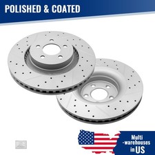 13.86 Inch Front Drilled Slotted Disc Brake Rotor Set For Ford Mustang 2015-2023