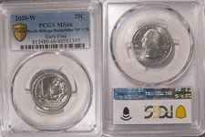 2020 W Marsh Billings Rockefeller NP Quarter 25c PCGS MS66 V75 Privy EARLY FIND