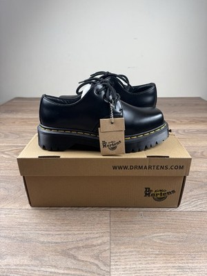 Dr. Martens Bex 1461 mit quadratischer Spitze aus mattschwarzem Leder - Größe 38 - neu
